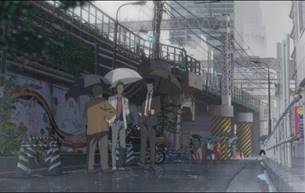 Die Brücke am Shinjuku O-Guard im gleichnamigen Stadtviertel Shinjuku und wurde für WEATHERING WITH YOU fast 1:1 nachgezeichnet, sogar Details wie die Wandbemalung oder die schwarz-gelb gestreiften Pfeiler lassen sich am Originalschauplatz finden.