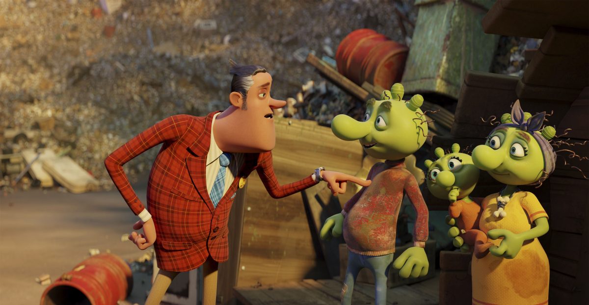 Der Bauunternehmer Hammer will die Olchis einschüchtern