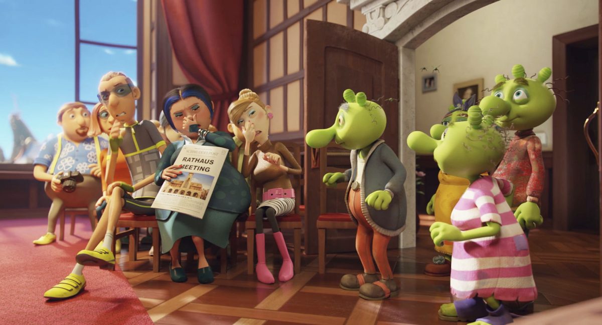 Die Olchi-Eltern und Olchi-Großeltern nehmen auch an der Bürgerversammlung teil.