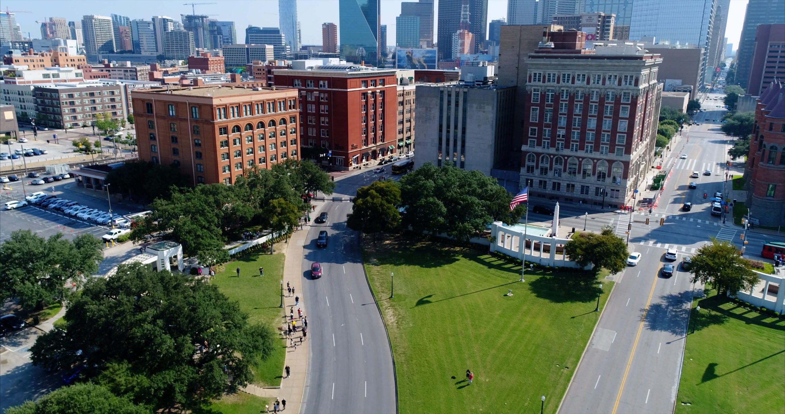 Dealey Plaza in Dallas. Der Tatort beim Attentat auf John F. Kennedy