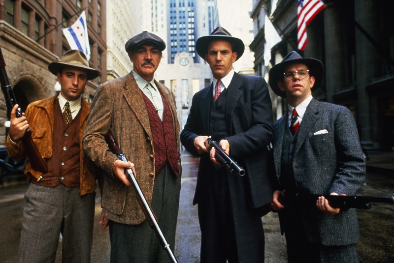 (L-R) Andy Garcia, Sean Connery, Kevin Costner, Charles Martin Smith 