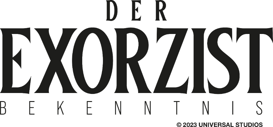 DER EXORZIST: BEKENNTNIS SCHRIFTZUG in schwarz auf weißen Untergrund
