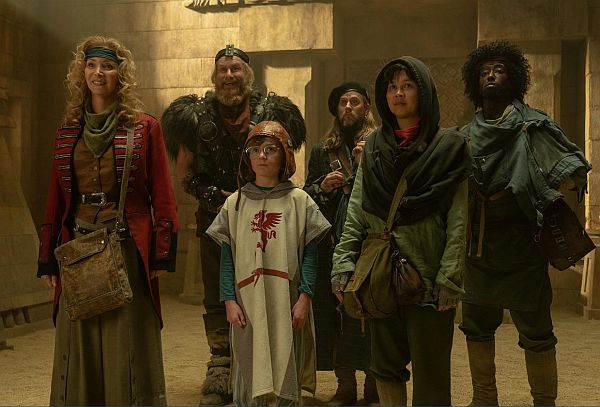 Lisa Kudrow, Rune Temte, Kal-El Tuck, Tadhg Murphy, Charlyne Yi, and Roger Jean Nsengiyumva in Time Bandits (2024)