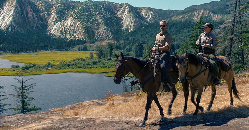 Untamed mit Eric Bana ( links im Bild) vor der Kulisse des Yosemity Nationalparks