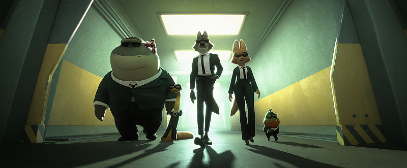 (L-R) Shark (Craig Robinson), Tarantula (Awkwafina), Snake (Marc Maron), Wolf (Sam Rockwell), Diane Foxington (Zazie Beetz) and Piranha (Anthony Ramos) in Die Gangster Gang 2